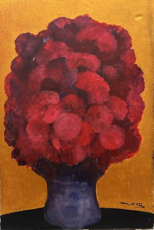 Art work by Anna Di Volo Vaso di fiori  - oil cardboard 